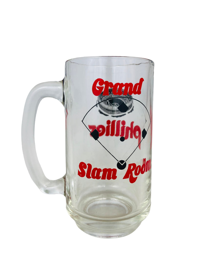 PHILADELPHIA PHILLIES VINTAGE 1980'S VETERANS STADIUM GRAND SLAM ROOM GLASS BEER MUG