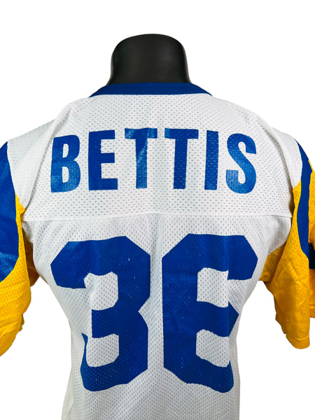 Vintage Jerome "The Bus" Bettis LA Rams Jersey Mens Large Logo 7  NFL Blue Yellow