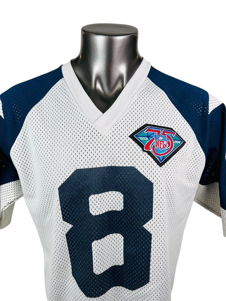TROY AIKMAN DALLAS COWBOYS VINTAGE 1990'S 75TH ANNIVERSARY LOGO ATHLETIC JERSEY ADULT LARGE