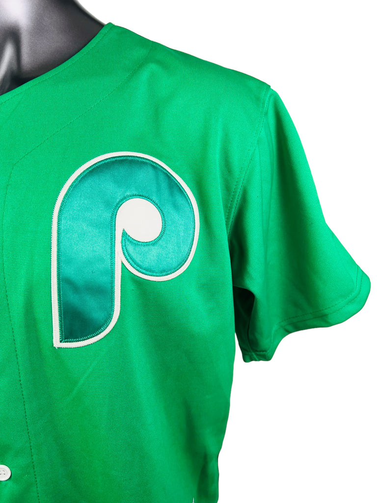 MIKE SCHMIDT PHILADELPHIA PHILLIES  RETRO MLB AUTHENTIC ST. PADDY'S DAY MITCHELL & NESS JERSEY ADULT 48