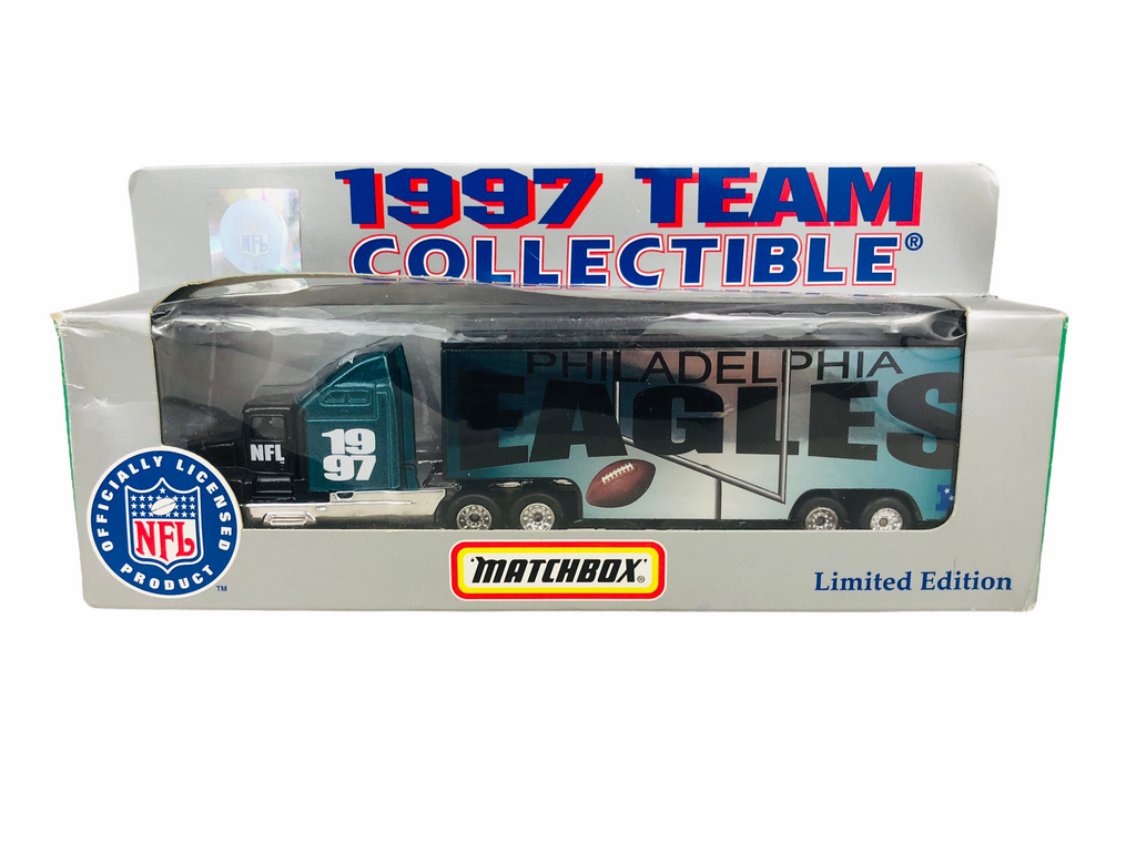 PHILADELPHIA EAGLES VINTAGE 1997 TEAM NFL MATCHBOX TRACTOR TRAILER DIE CAST