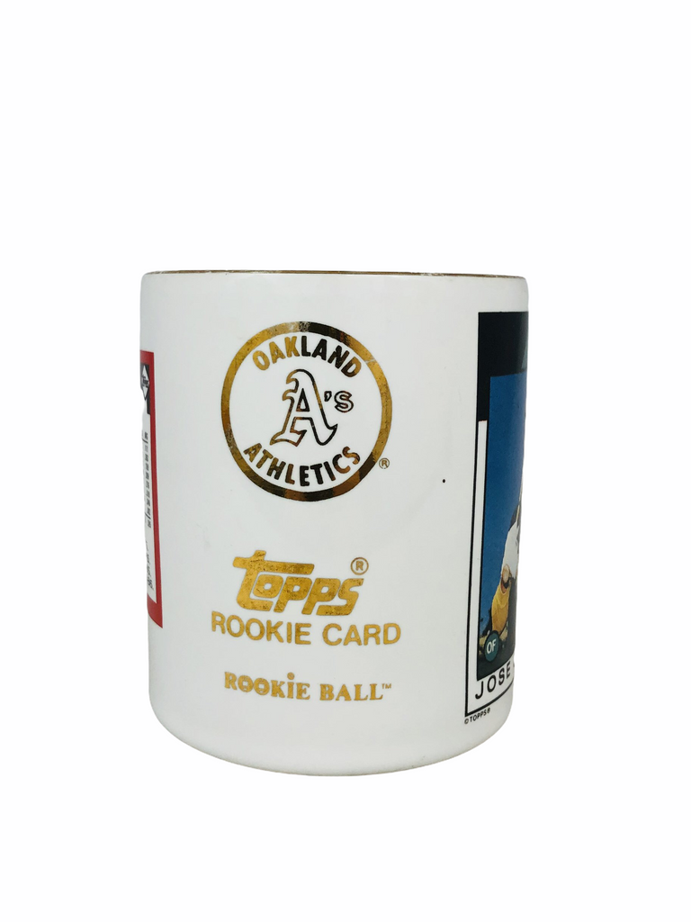 JOSE CANSECO OAKLAND ATHLETICS VINTAGE 1990'S TOPPS ROOKIE CARD CERAMIC COFFEE MUG