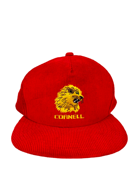CORNELL UNIVERSITY BIG RED VINTAGE 1980'S CORDUROY SNAPBACK ADULT HAT