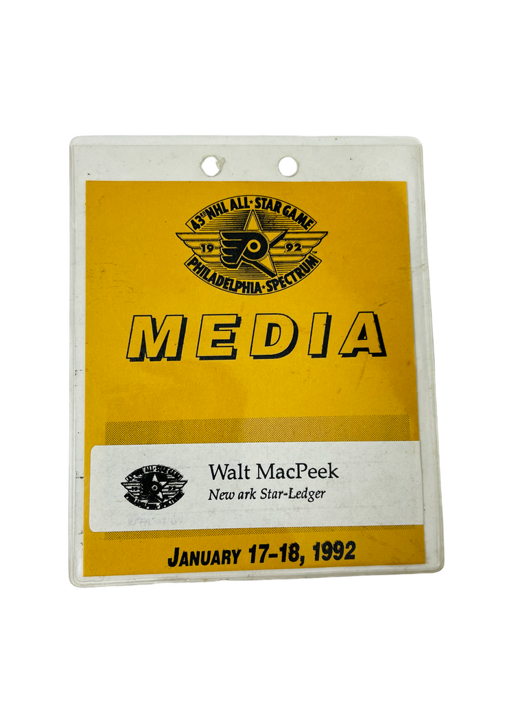 PHILADELPHIA FLYERS 1992 NHL ALL-STAR GAME SPECTRUM MEDIA PASS