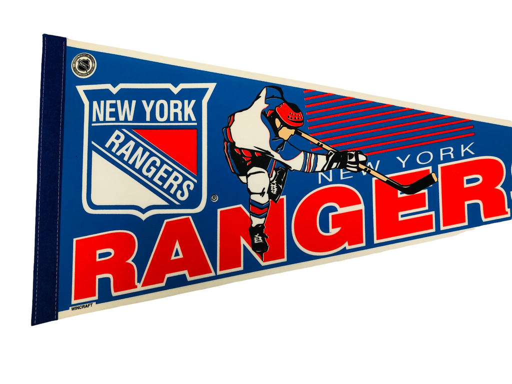 NEW YORK RANGERS VINTAGE 1990'S NHL PENNANT - DEADSTOCK