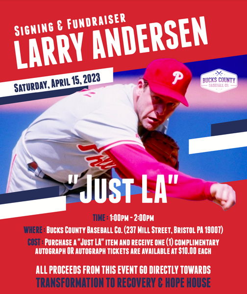 Larry Andersen "Just LA" Appearance & Fundraiser on April 15