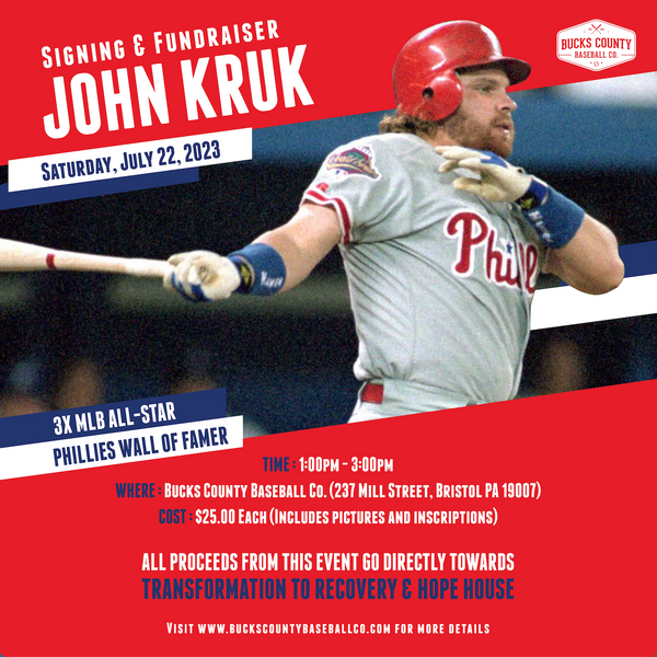 John Kruk Appearance & Fundraiser on July 22