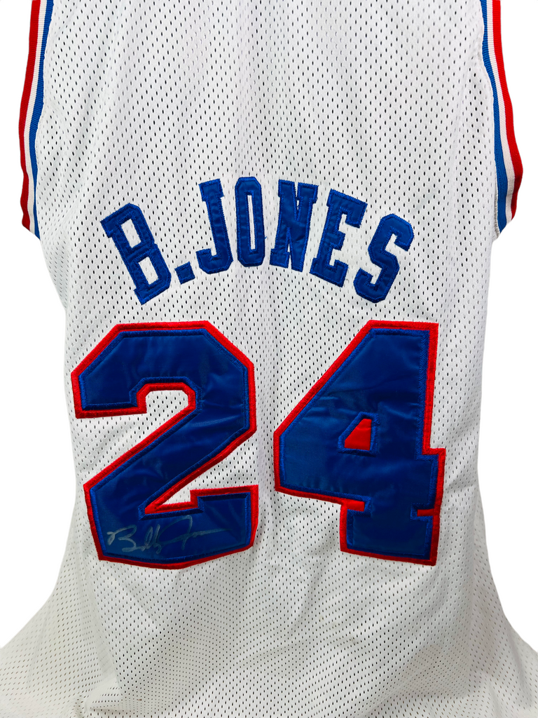 BOBBY JONES PHILADELPHIA SIXERS RETRO SIGNED AUTHENTIC JERSEY ADULT 46