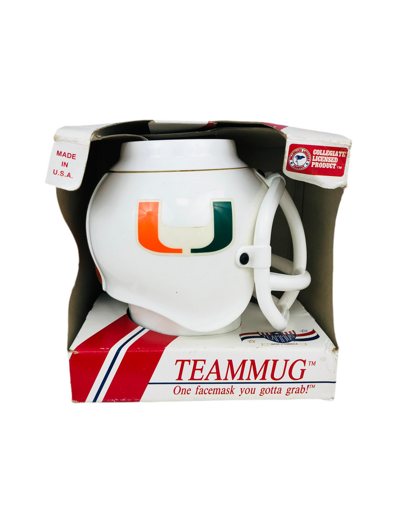 UNIVERSITY OF MIAMI HURRICANES VINTAGE 1992  HELMET COFFEE MUG