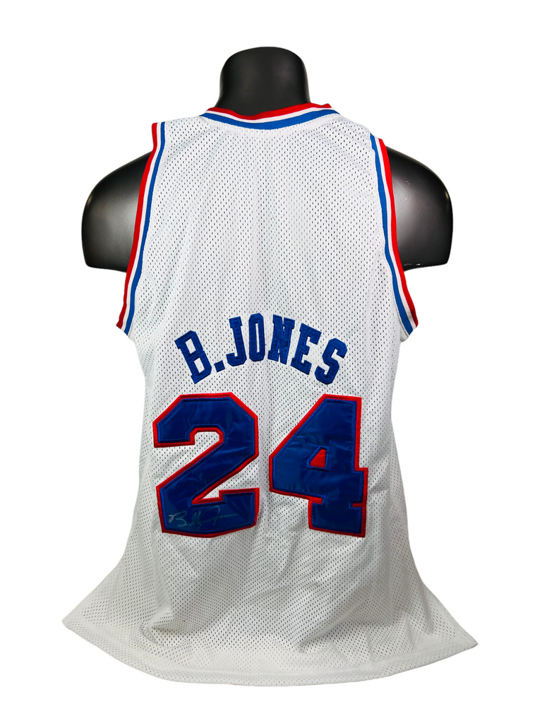 BOBBY JONES PHILADELPHIA SIXERS RETRO SIGNED AUTHENTIC JERSEY ADULT 46