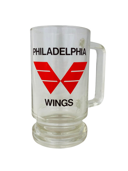 PHILADELPHIA WINGS VINTAGE 1980'S GLASS BEER MUG