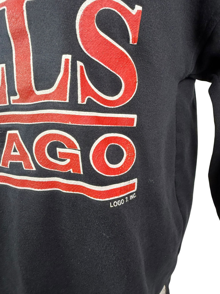 CHICAGO BULLS VINTAGE 1990'S LOGO 7 HOODIE SWEATSHIRT ADULT LARGE