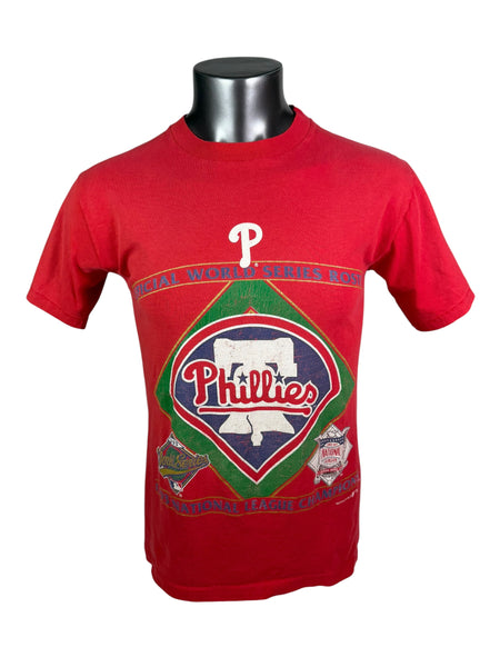 PHILADELPHIA PHILLIES VINTAGE 1993 WORLD SERIES ROSTER NUTMEG T-SHIRT MEDIUM