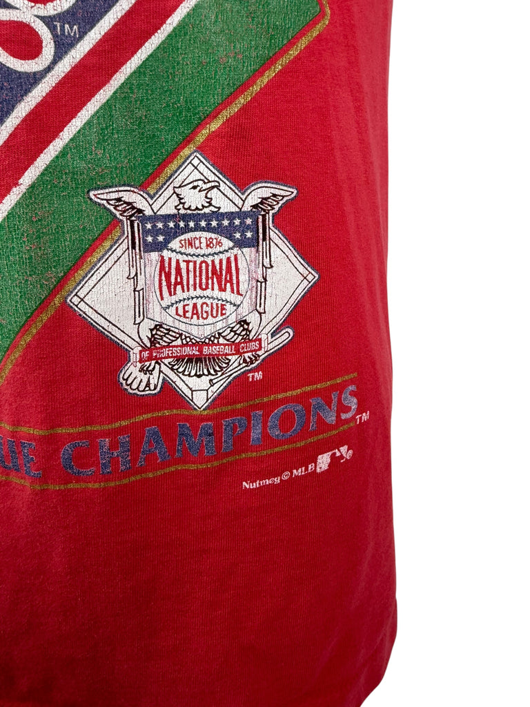 PHILADELPHIA PHILLIES VINTAGE 1993 WORLD SERIES ROSTER NUTMEG T-SHIRT MEDIUM