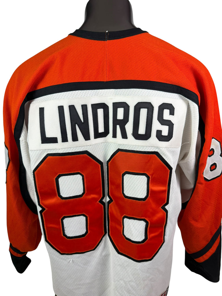 ERIC LINDROS PHILADELPHIA FLYERS VINTAGE 1990'S CCM AUTHENTIC JERSEY ADULT XL