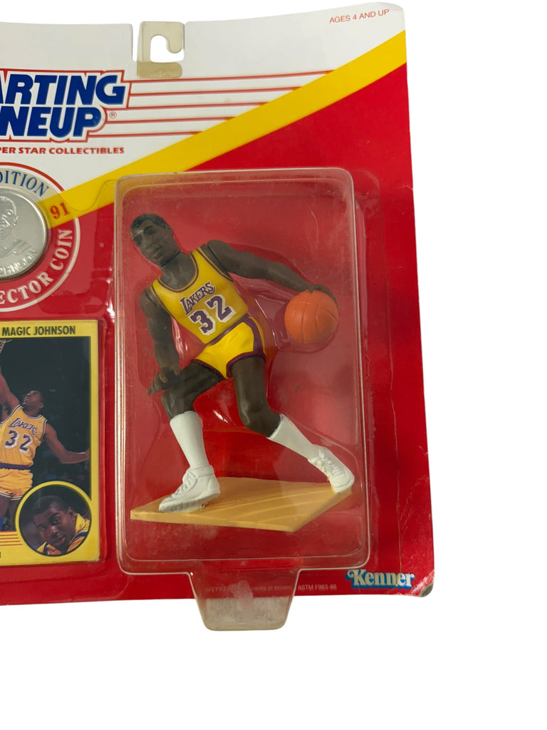 MAGIC JOHNSON LOS ANGELES LAKERS VINTAGE 1991 STARTING LINEUP SLU FIGURINE (Copy)