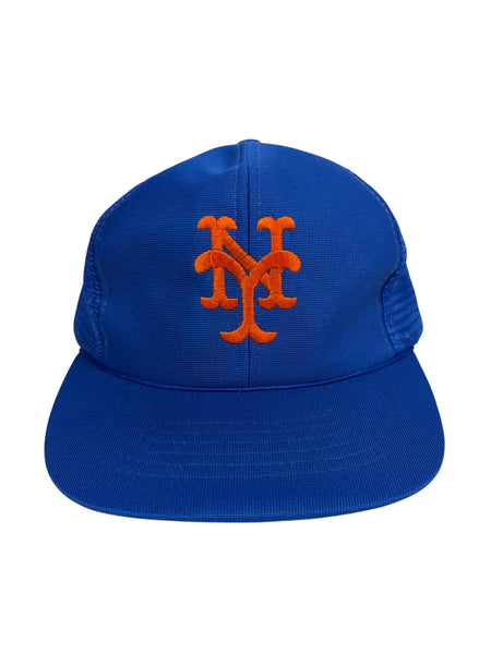 NEW YORK METS VINTAGE 1980'S MESH SNAPBACK ADULT HAT M / L
