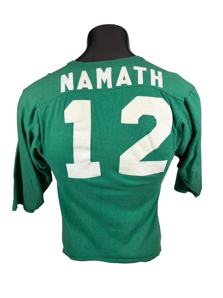 JOE NAMATH NEW YORK JETS VINTAGE 1980'S SOUTHERN ATHLETIC 3/4 LENGTH SLEVE T-SHIRT STYLE JERSEY ADULT SMALL