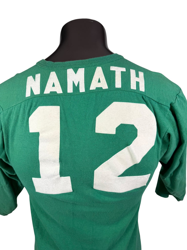 JOE NAMATH NEW YORK JETS VINTAGE 1980'S SOUTHERN ATHLETIC 3/4 LENGTH SLEVE T-SHIRT STYLE JERSEY ADULT SMALL