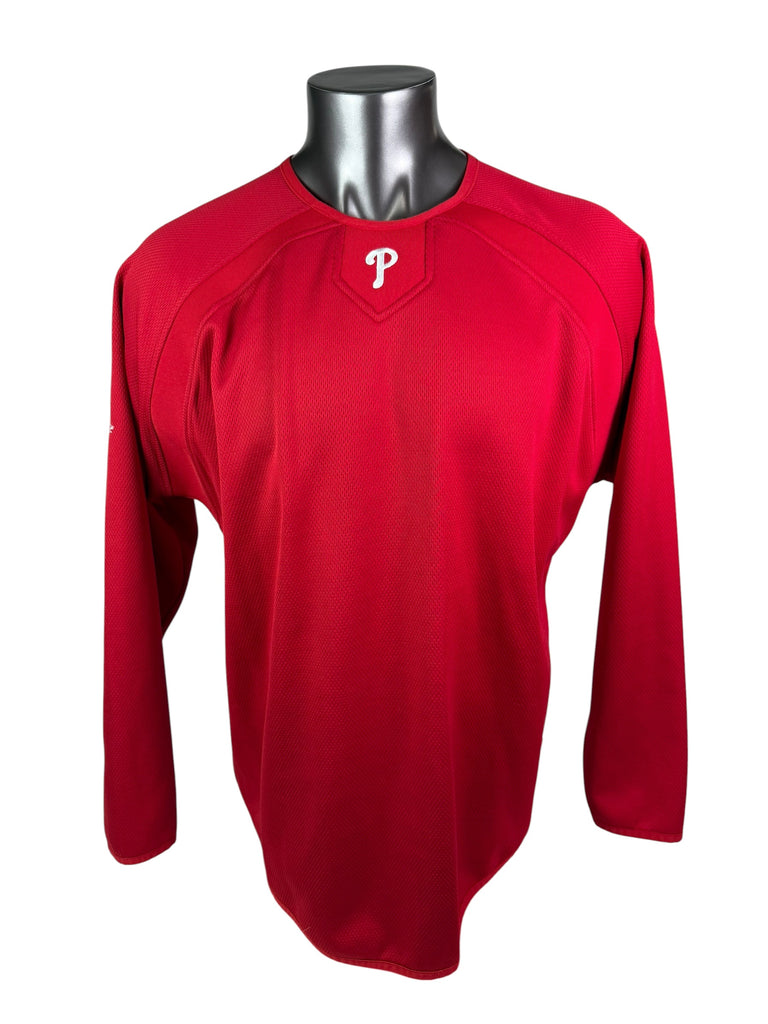 PHILADELPHIA PHILLIES VINTAGE 2008 MAJESTIC CREW PULL-OVER SWEATSHIRT ADULT LARGE