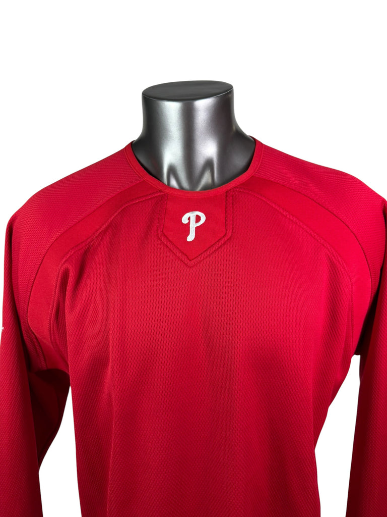PHILADELPHIA PHILLIES VINTAGE 2008 MAJESTIC CREW PULL-OVER SWEATSHIRT ADULT LARGE