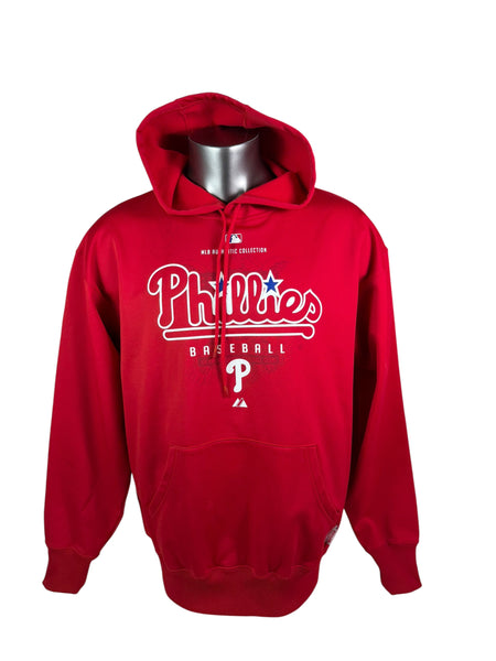 PHILADELPHIA PHILLIES VINTAGE 2000"S AUTHENTIC MAJESTIC HOODIE SWEATSHIRT ADULT LARGE