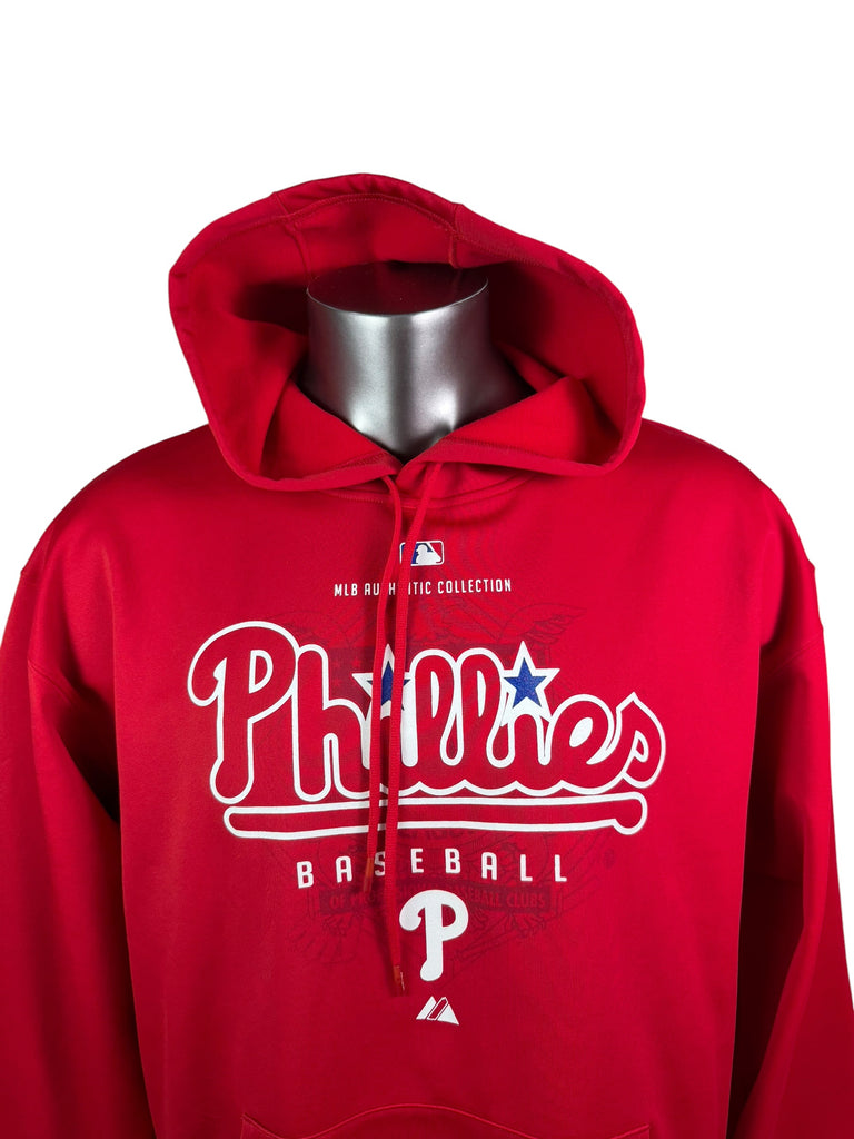 PHILADELPHIA PHILLIES VINTAGE 2000"S AUTHENTIC MAJESTIC HOODIE SWEATSHIRT ADULT LARGE