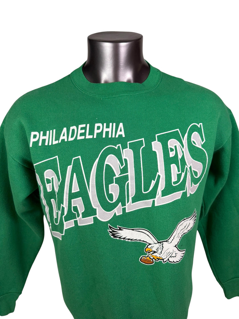 PHILADELPHIA EAGLES VINTAGE 1990'S KELLY GREEN CREW SWEATSHIRT ADULT LARGE