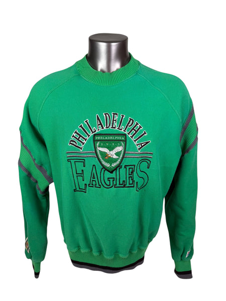 PHILADELPHIA EAGLES VINTAGE 1990'S KELLY GREEN THE GAME TEAM NFL CREW SWEATSHIRT ADULT LARGE