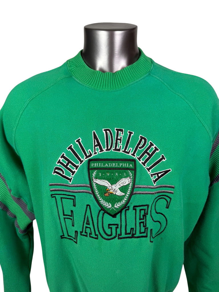 PHILADELPHIA EAGLES VINTAGE 1990'S KELLY GREEN THE GAME TEAM NFL CREW SWEATSHIRT ADULT LARGE