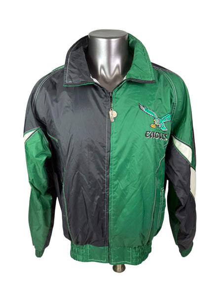 PHILADELPHIA EAGLES VINTAGE 1990'S PRO PLAYER LIGHT WEIGHT ZIP-UP JACKET ADULT LARGE