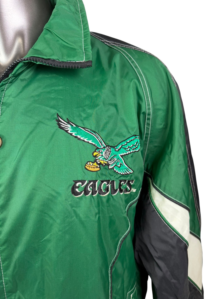 PHILADELPHIA EAGLES VINTAGE 1990'S PRO PLAYER LIGHT WEIGHT ZIP-UP JACKET ADULT LARGE