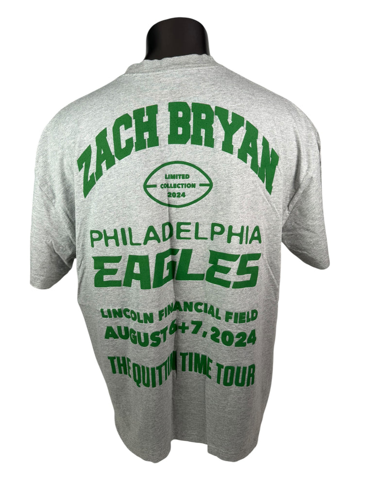 ZACH BRYAN PHILADELPHIA EAGLES 2024 QUITTING TIME TOUR T-SHIRT ADULT 2XL