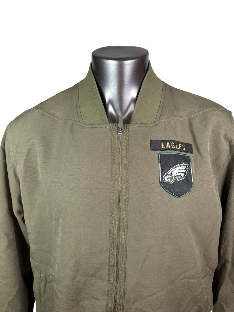 PHILADELPHIA EAGLES TEAM ISSUED SALUTE TO SERVICE NIKE MILITARY ZIP-UP LIGHT WEIGHT JACKET ADULT XL