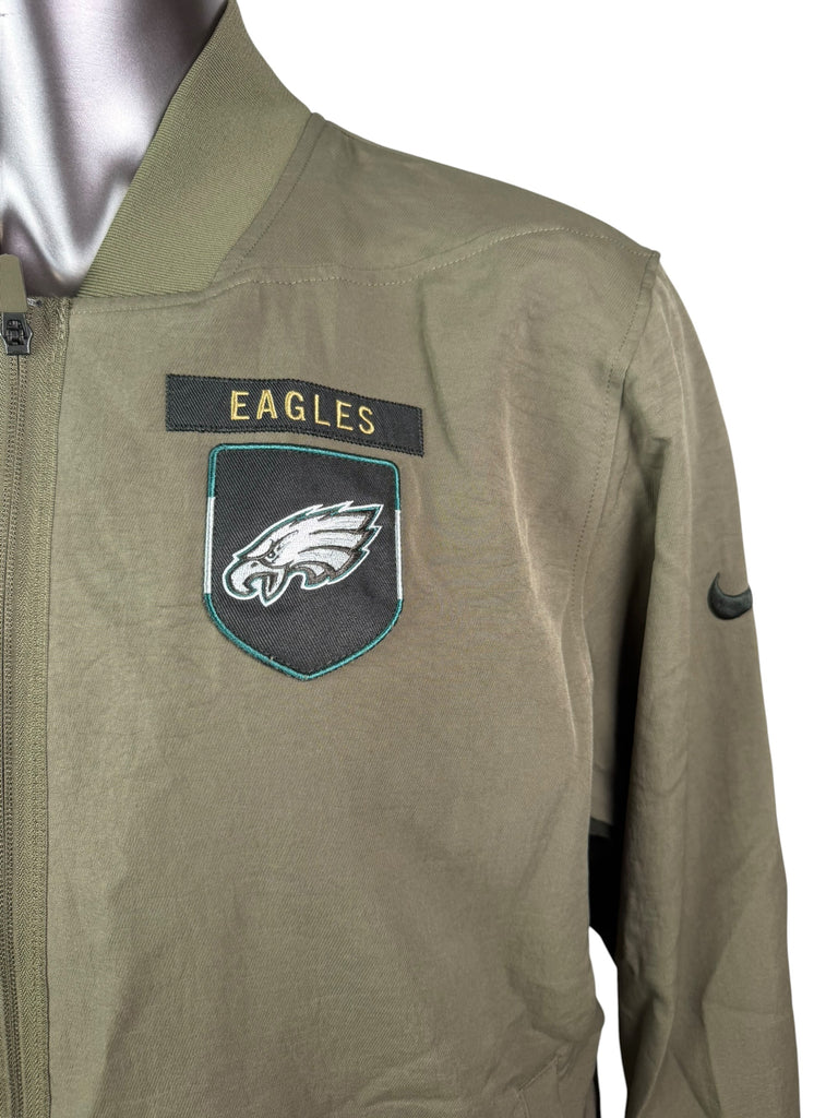 PHILADELPHIA EAGLES TEAM ISSUED SALUTE TO SERVICE NIKE MILITARY ZIP-UP LIGHT WEIGHT JACKET ADULT XL
