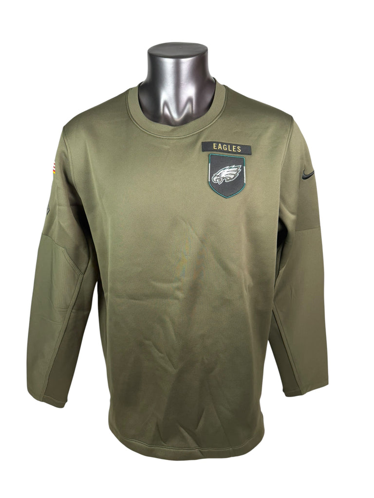 PHILADELPHIA EAGLES TEAM ISSUED SALUTE TO SERVICE NIKE MILITARY CREWNECK SWEATSHIRT ADULT XL