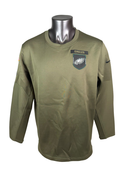 PHILADELPHIA EAGLES TEAM ISSUED SALUTE TO SERVICE NIKE MILITARY CREWNECK SWEATSHIRT ADULT XL