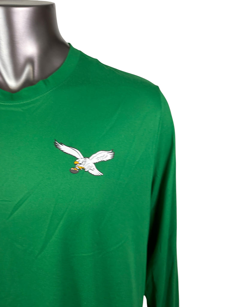 PHILADELPHIA EAGLES TEAM ISSUED KELLY GREEN DRI-FIT NIKE LONG SLEEVED SHIRT ADULT XL