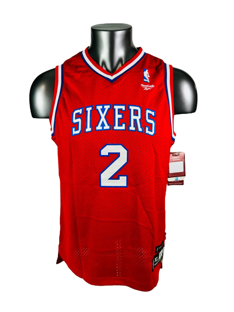 MOSES MALONE PHILADELPHIA SIXERS VINTAGE 2000'S RETRO HARDWOOD CLASSICS REEBOK JERSEY YOUTH XL