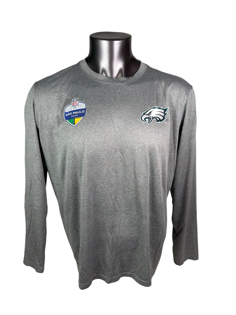 PHILADELPHIA EAGLES TEAM ISSUED 2024 SAO PAULO BRAZIL DRI-FIT NIKE LONG SLEEVED SHIRT ADULT XL