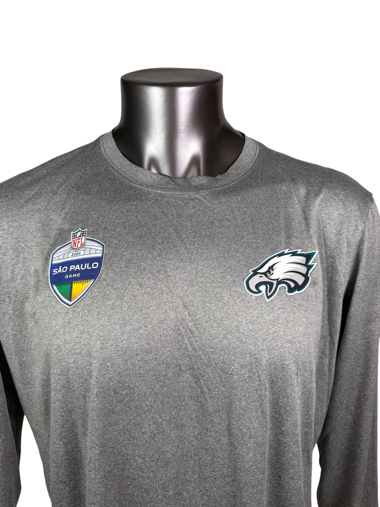 PHILADELPHIA EAGLES TEAM ISSUED 2024 SAO PAULO BRAZIL DRI-FIT NIKE LONG SLEEVED SHIRT ADULT XL