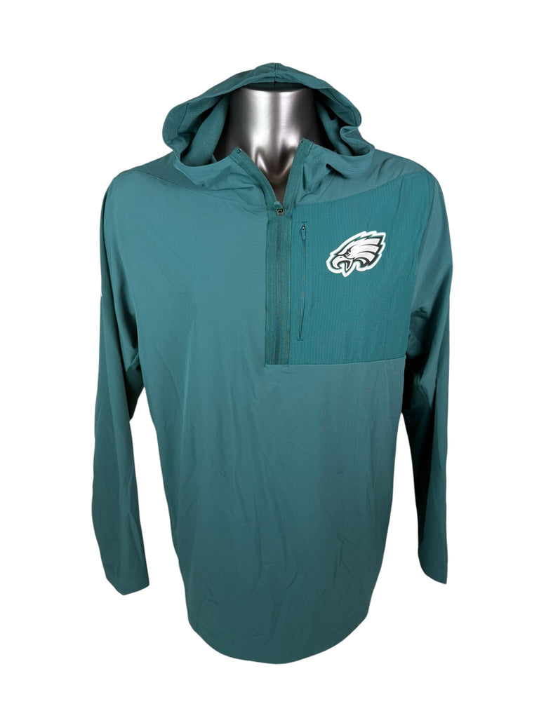 PHILADELPHIA EAGLES TEAM ISSUED NIKE DRI-FIT ZIP-UP LIGHT WEIGHT JACKET ADULT XL