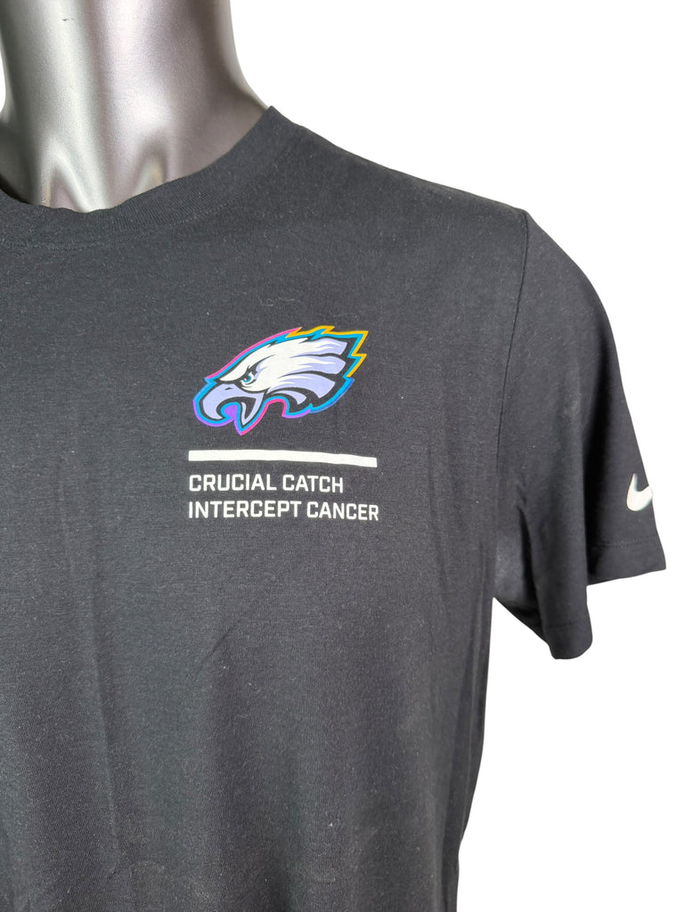 PHILADELPHIA EAGLES TEAM ISSUED CRUCIAL CATCH CANCER DRI-FIT NIKE T-SHIRT ADULT XL