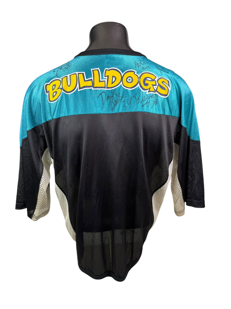PHILADELPHIA BULLDOGS VINTAGE 1990'S RHI INLINE SIGNED JERSEY ADULT MEDIUM