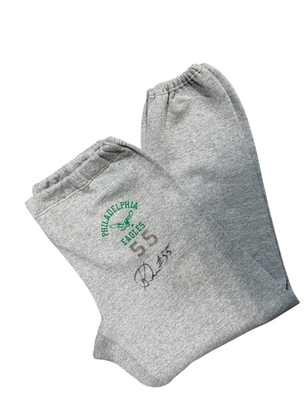 KEN ROSE PHILADELPHIA EAGLES VINTAGE 1990'S TEAM ISSUED WORN SIGNED SWEATPANTS ADULT LARGE