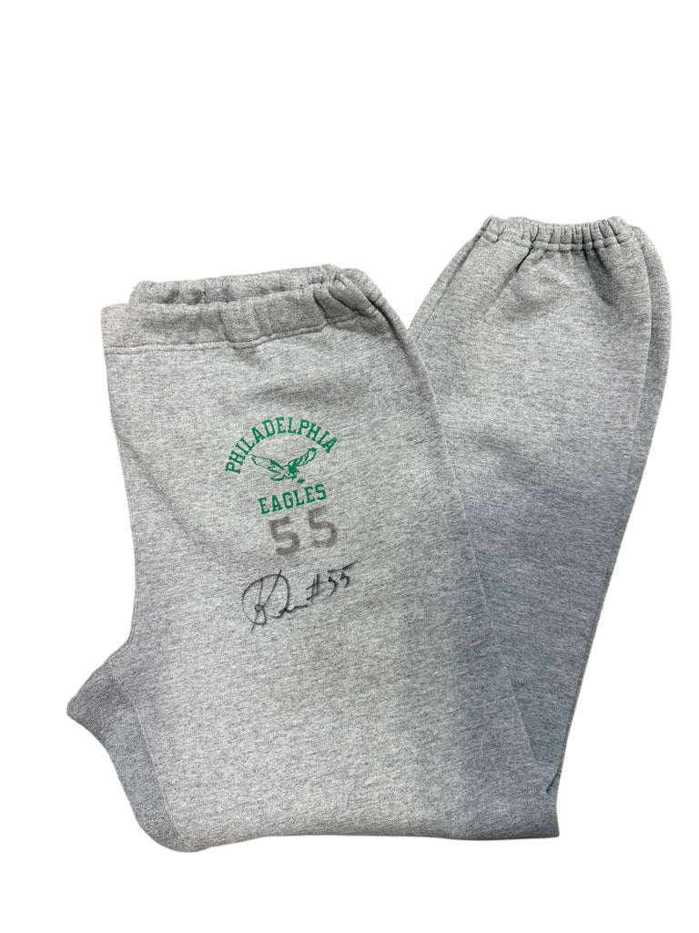KEN ROSE PHILADELPHIA EAGLES VINTAGE 1990'S TEAM ISSUED WORN SIGNED SWEATPANTS ADULT LARGE
