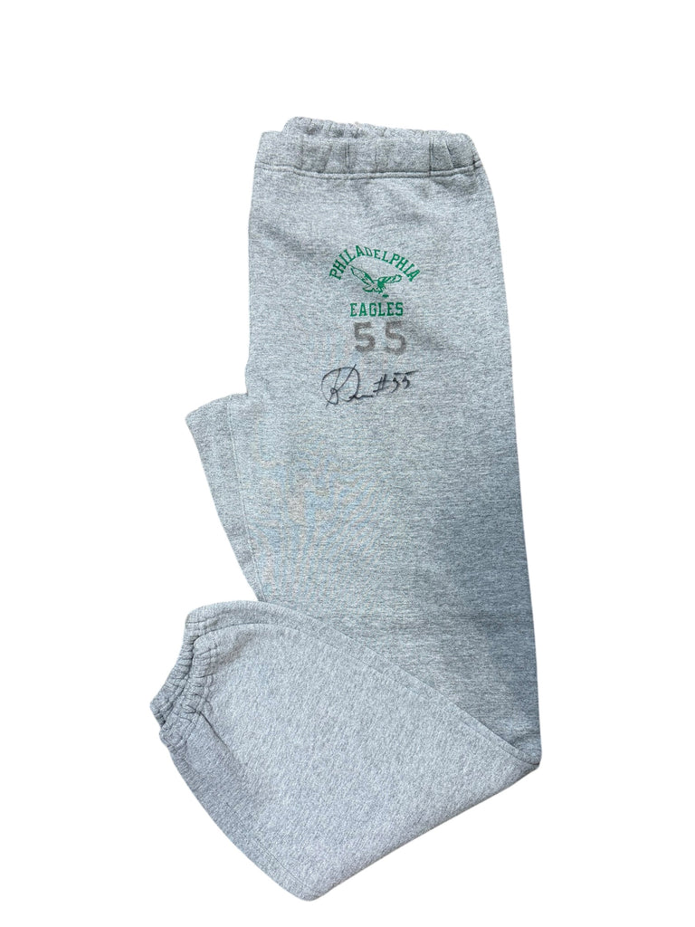 KEN ROSE PHILADELPHIA EAGLES VINTAGE 1990'S TEAM ISSUED WORN SIGNED SWEATPANTS ADULT LARGE