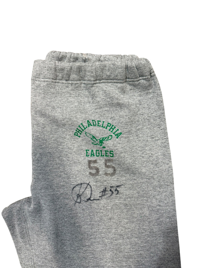 KEN ROSE PHILADELPHIA EAGLES VINTAGE 1990'S TEAM ISSUED WORN SIGNED SWEATPANTS ADULT LARGE