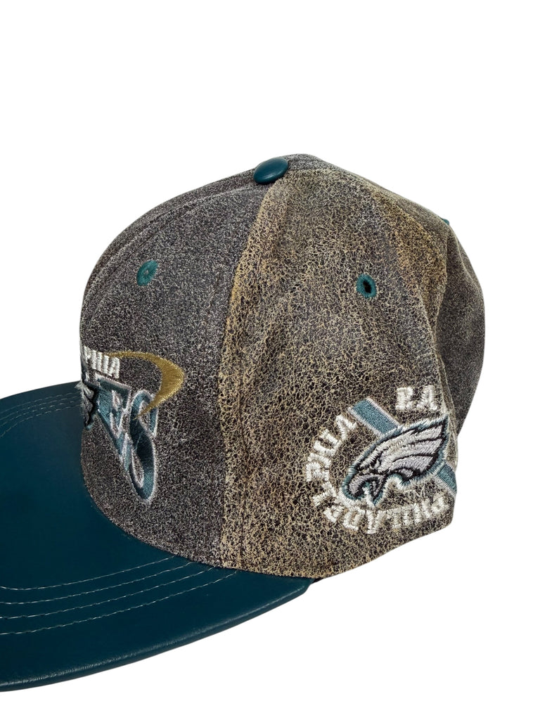 PHILADELPHIA EAGLES VINTAGE 2000'S TEAM NFL LEATHER PRO ELITE STRAPBACK ADULT HAT