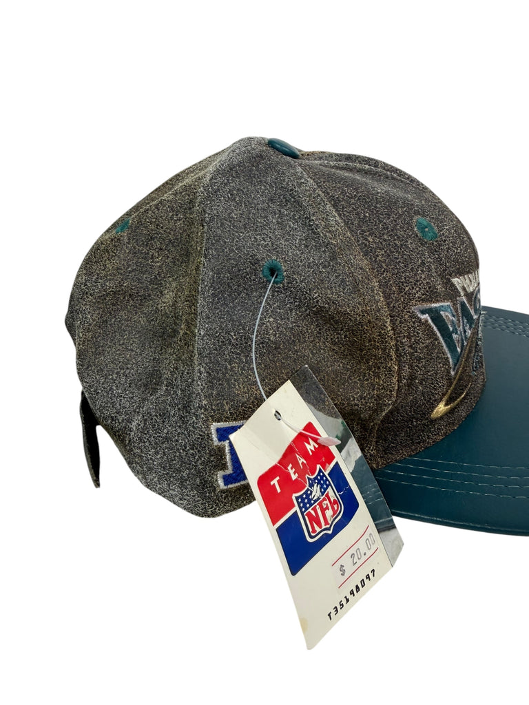 PHILADELPHIA EAGLES VINTAGE 2000'S TEAM NFL LEATHER PRO ELITE STRAPBACK ADULT HAT